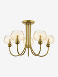 Dar Lighting semi flush ceiling light satin gold champagne glass (British brand)
