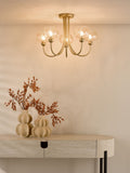 Dar Lighting semi flush ceiling light satin gold champagne glass (British brand)