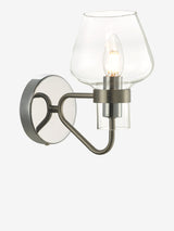 Next Dar Lighting Satin Chrome & Glass Keta Wall Light- Buy online at McGrocer