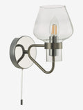 Dar Lighting Keta wall light satin chrome glass, UK version