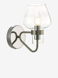 Dar Lighting Keta wall light satin chrome glass, UK version