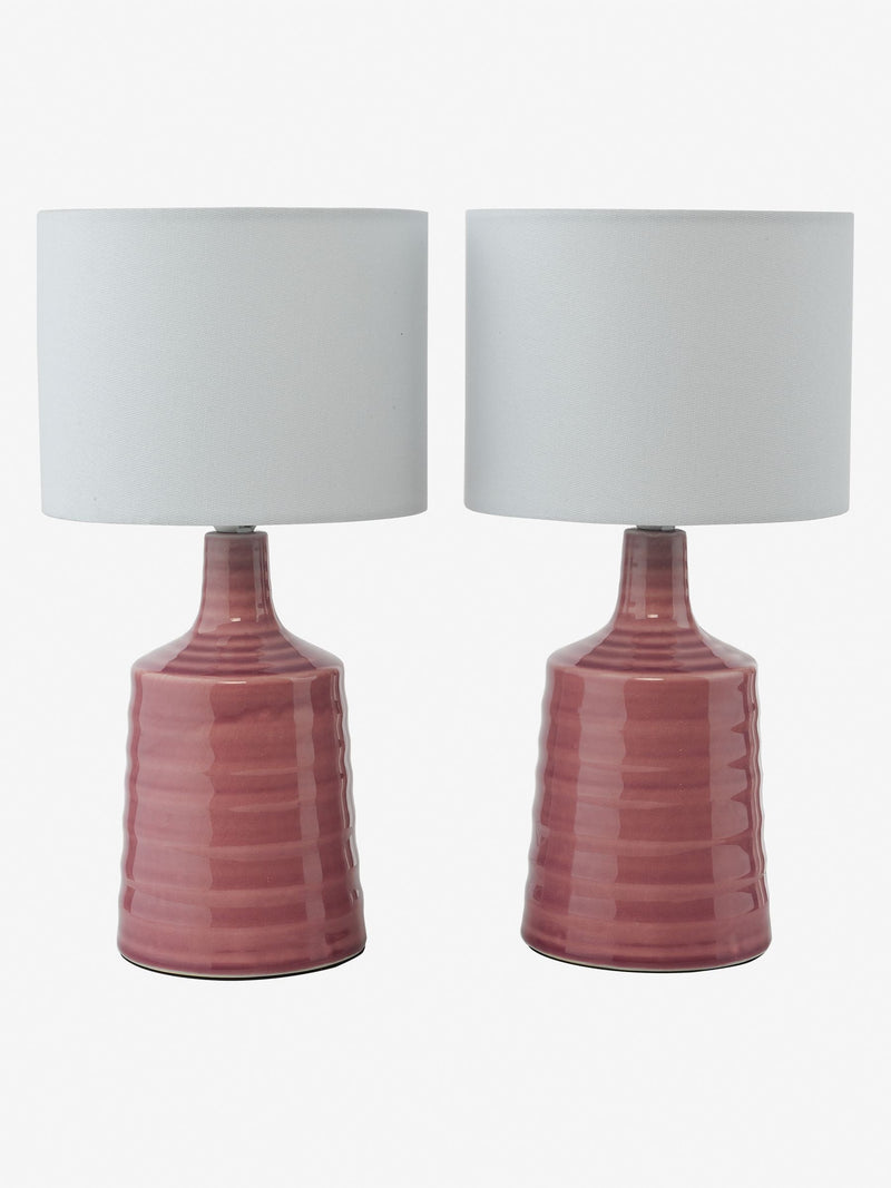 Dar Lighting Inci table lamp raspberry pink ceramic 34cm, UK version