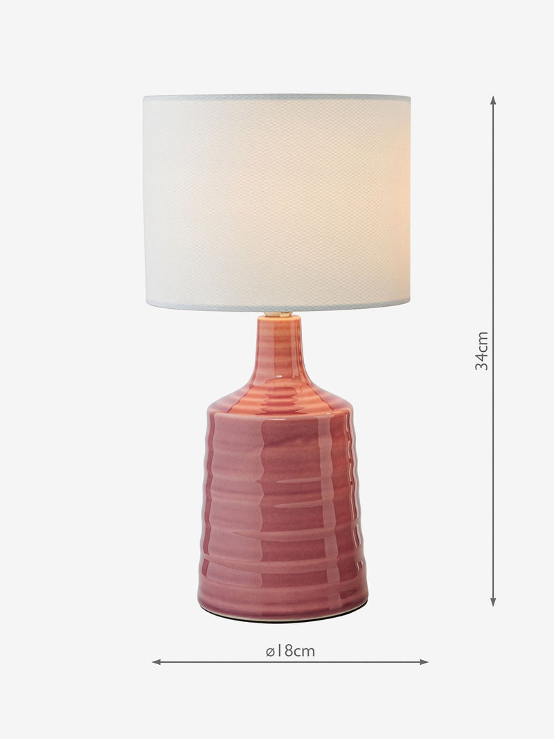 Dar Lighting Inci table lamp raspberry pink ceramic 34cm, UK version