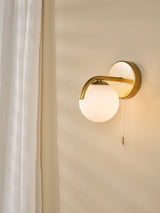 Next Dar Lighting Satin Gold & Opal Glass Orlena Wall Light- Buy online at McGrocer