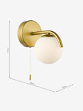Dar Lighting Orlena wall light satin gold opal glass - British product