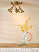Next Dar Lighting Nathaniel Aged Brass 3 Light Plate Ceiling Light- Buy online at McGrocer