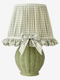 Dar Lighting Omer table lamp in green and antique brass (British brand)