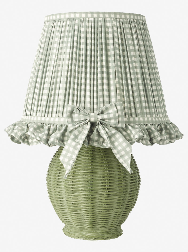 Dar Lighting Omer table lamp in green and antique brass (British brand)