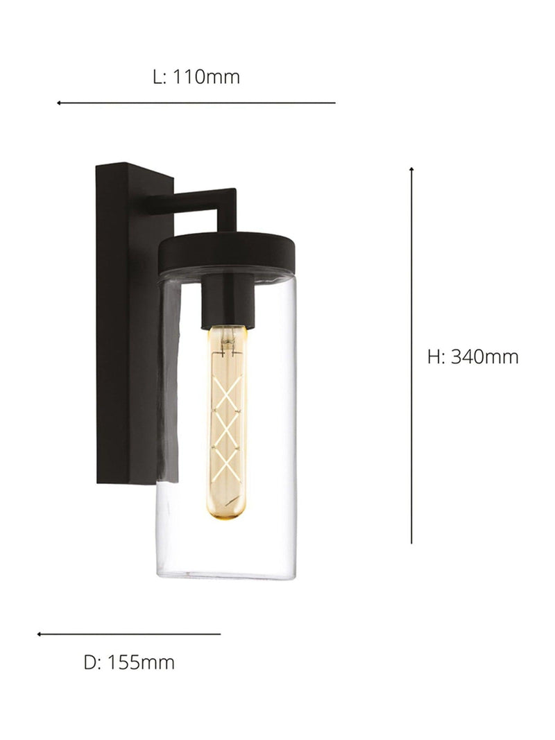 Eglo Bovolone black outdoor wall light - British product