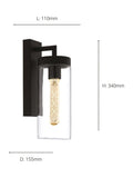 Eglo Bovolone black outdoor wall light - British product
