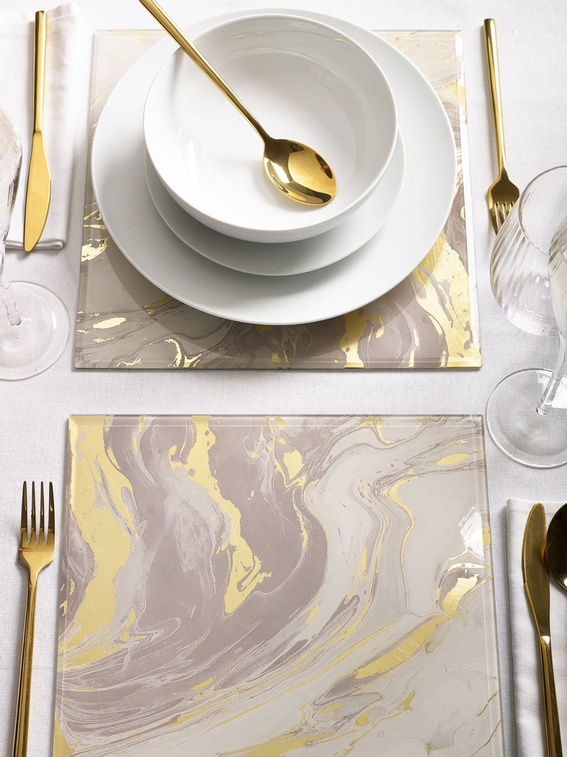 Set of 2 Natural Galaxy Glass Placemats