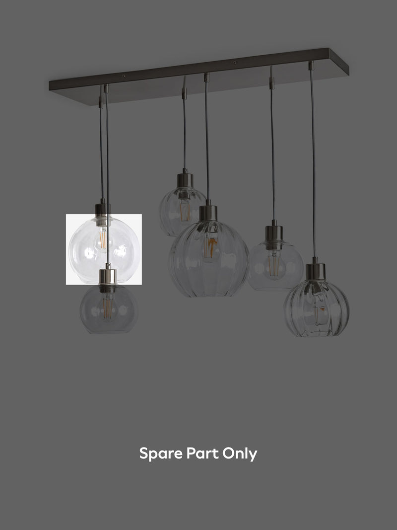 Clear glass replacement shade for Bourton cluster light, imported from the UK