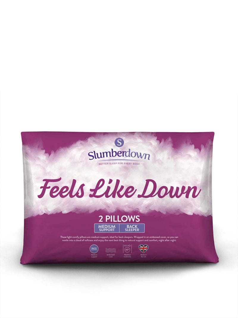 Slumberdown medium back sleeper pillows set of 2 white (British brand)