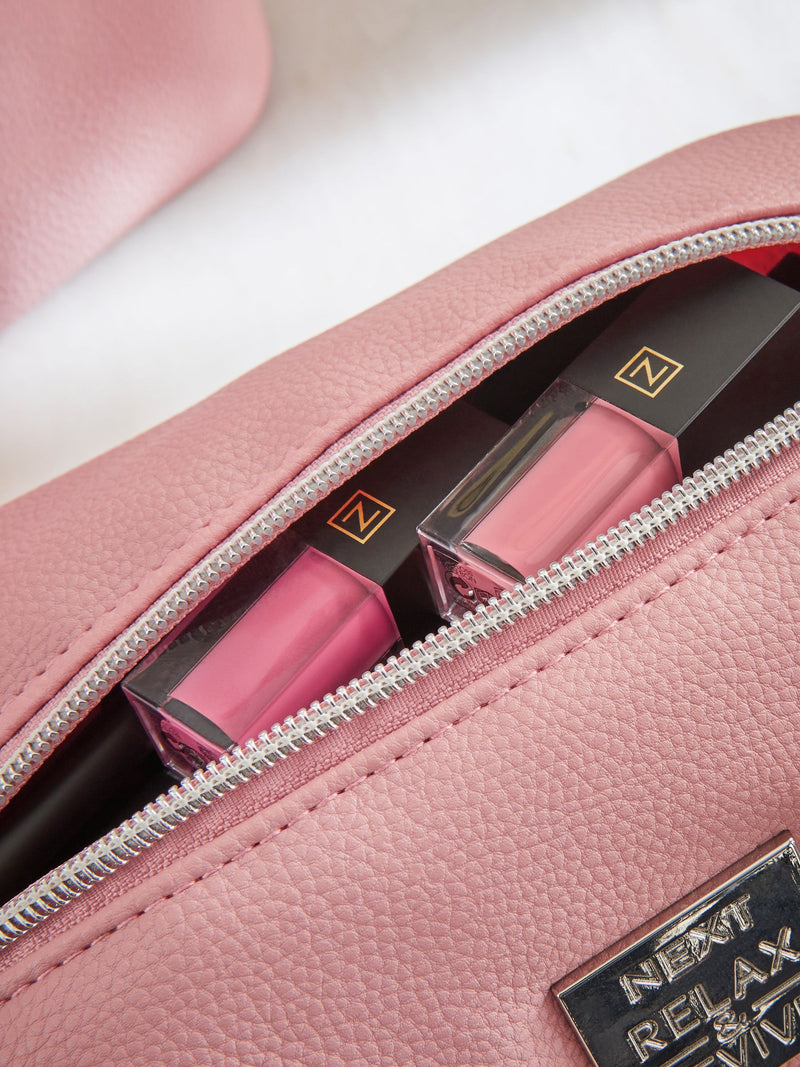 Faux leather slouch make-up bag - British product