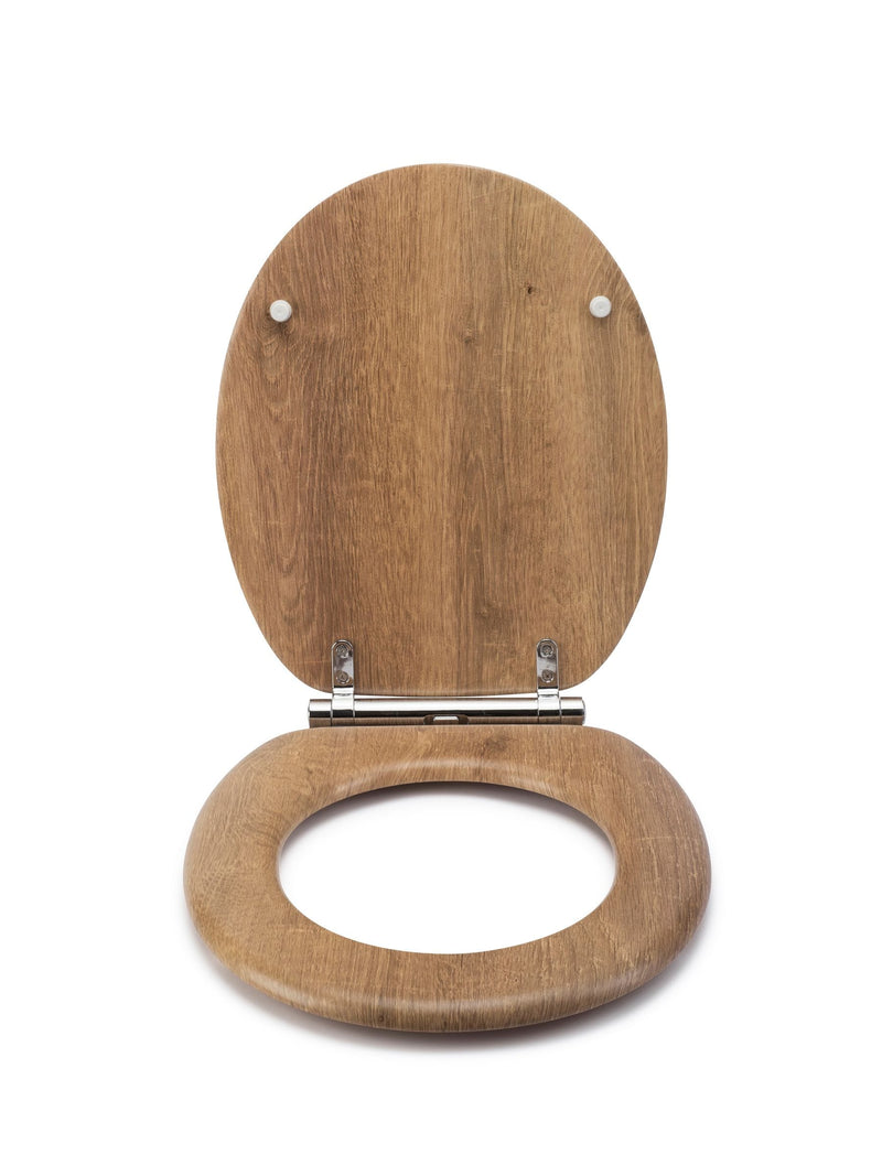 Croydex Ontario Teak Flexi-Fix toilet seat - British product
