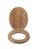 Croydex Ontario Teak Flexi-Fix toilet seat - British product
