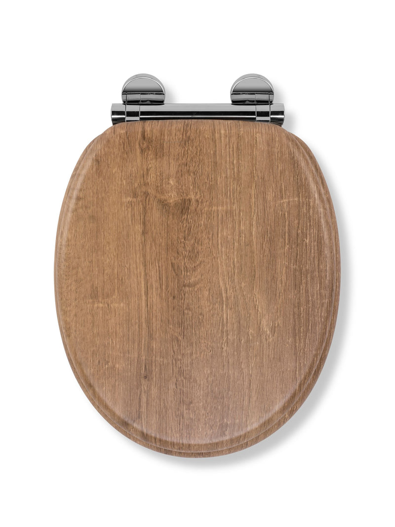 Croydex Ontario Teak Flexi-Fix toilet seat - British product