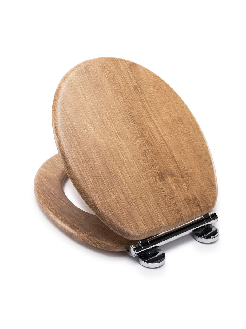 Croydex Ontario Teak Flexi-Fix toilet seat - British product