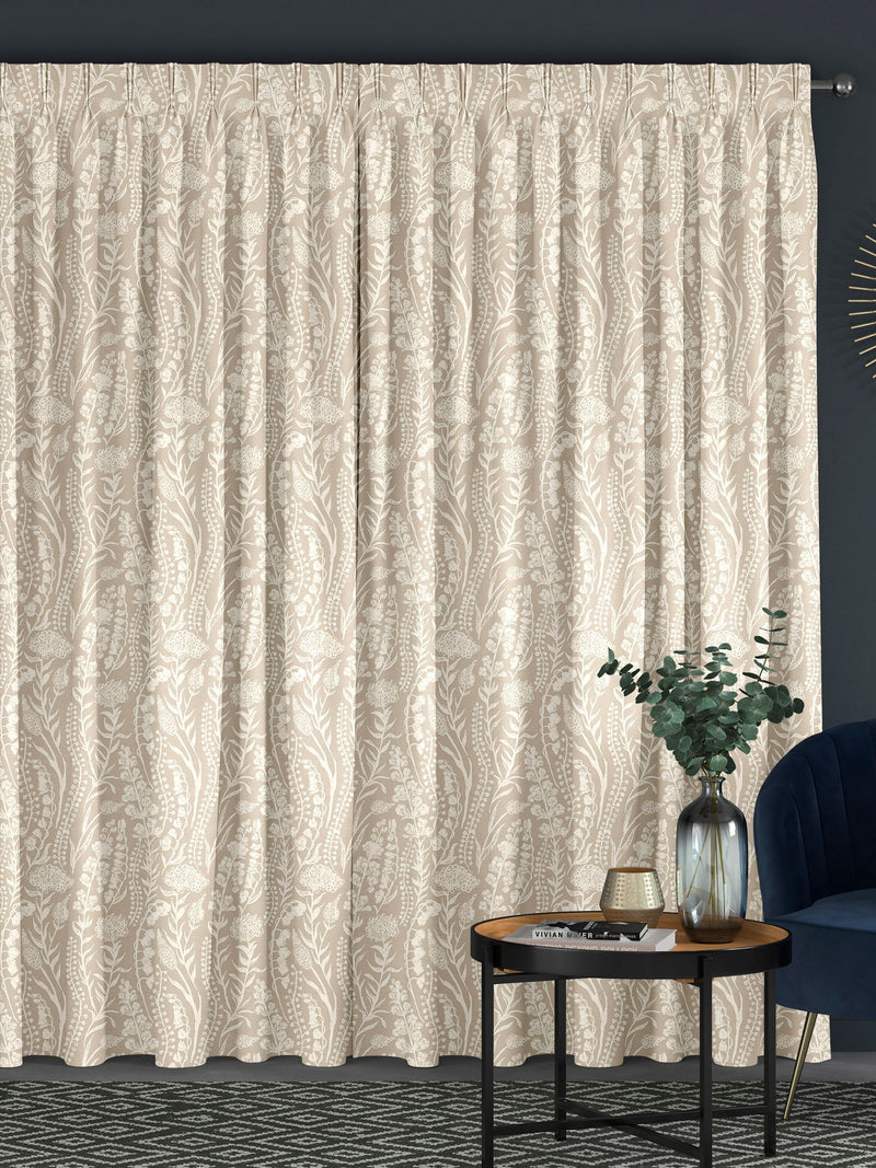 Jarrod made to measure cream floral curtains, imported from the UK