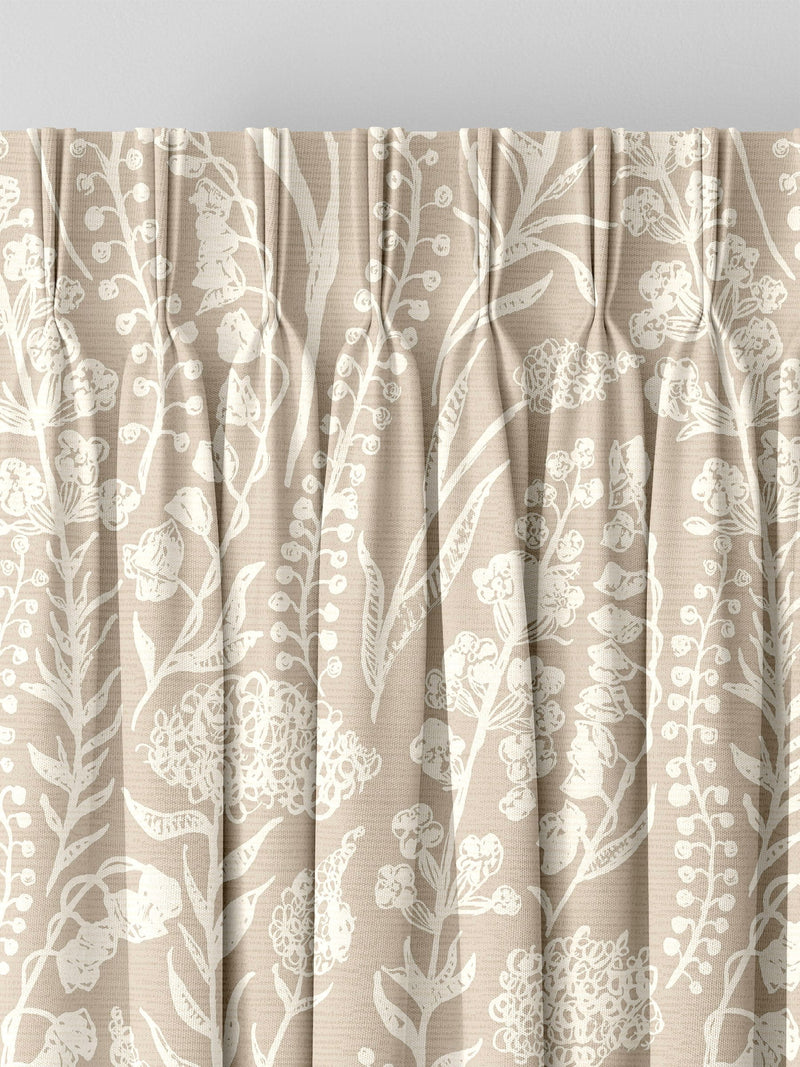 Jarrod made to measure cream floral curtains, imported from the UK