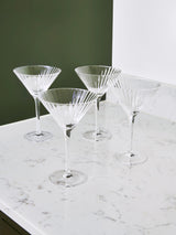 Next Jasper Conran London Set of 4 Clear Fluted Martini Glasses 17cm- Buy online at McGrocer