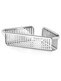 Robert Welch Silver Burford corner shower basket, imported from the UK
