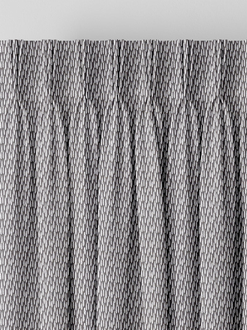 Charcoal grey made to measure curtains teardrop woven design, imported from the UK