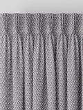 Charcoal grey made to measure curtains teardrop woven design, imported from the UK