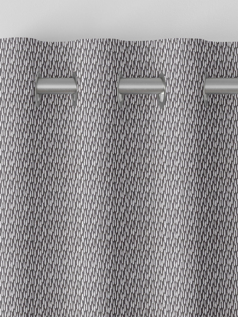 Charcoal grey made to measure curtains teardrop woven design, imported from the UK
