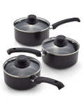 Judge 3 piece black aluminium saucepan set, UK version