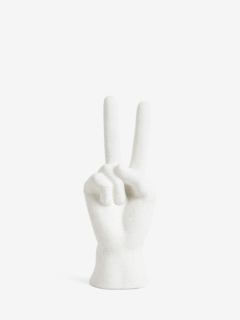 Cream peace hand ornament sculpture 20x6x8cm - British product