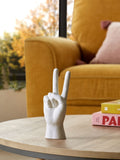 Cream peace hand ornament sculpture 20x6x8cm - British product