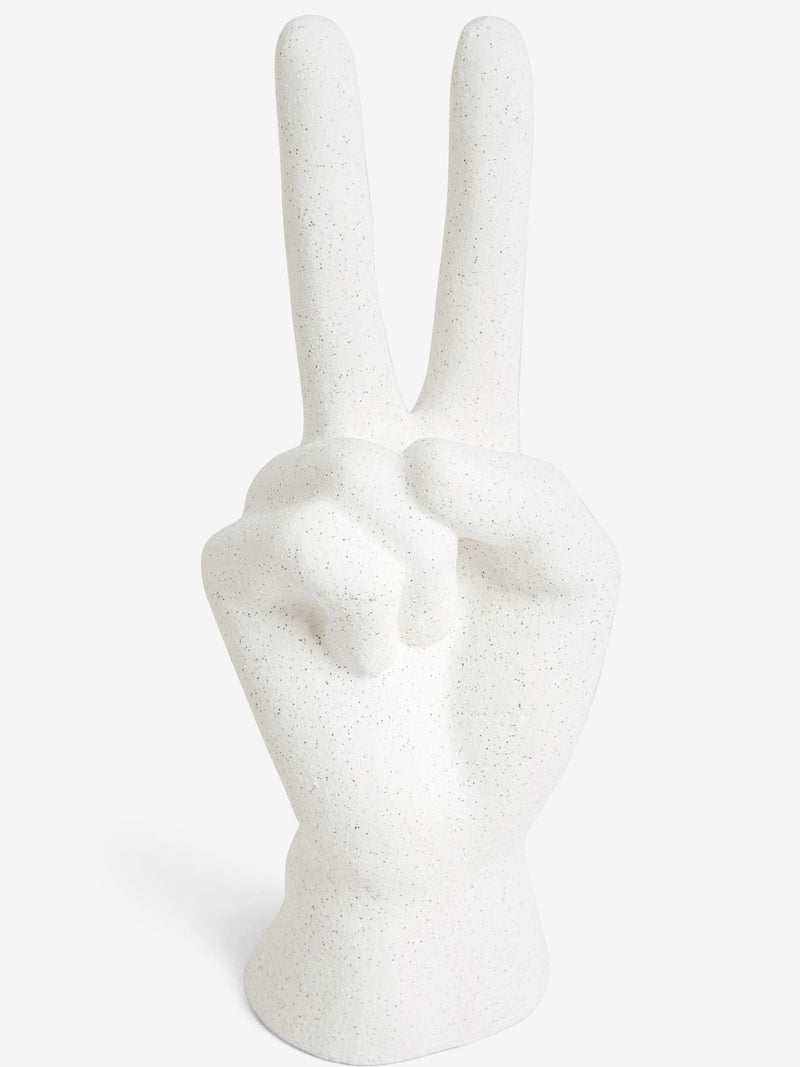 Cream peace hand ornament sculpture 20x6x8cm - British product