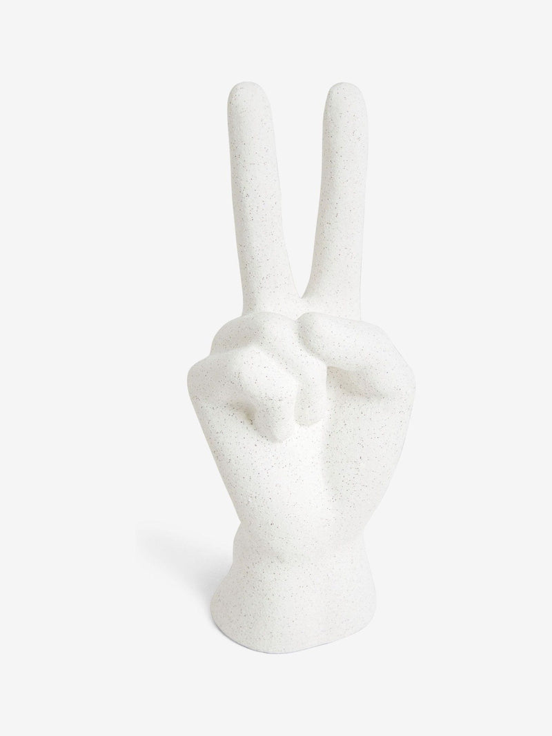 Cream peace hand ornament sculpture 20x6x8cm - British product
