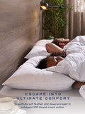 Snuggledown medium support pillow with cotton cover, imported from the UK