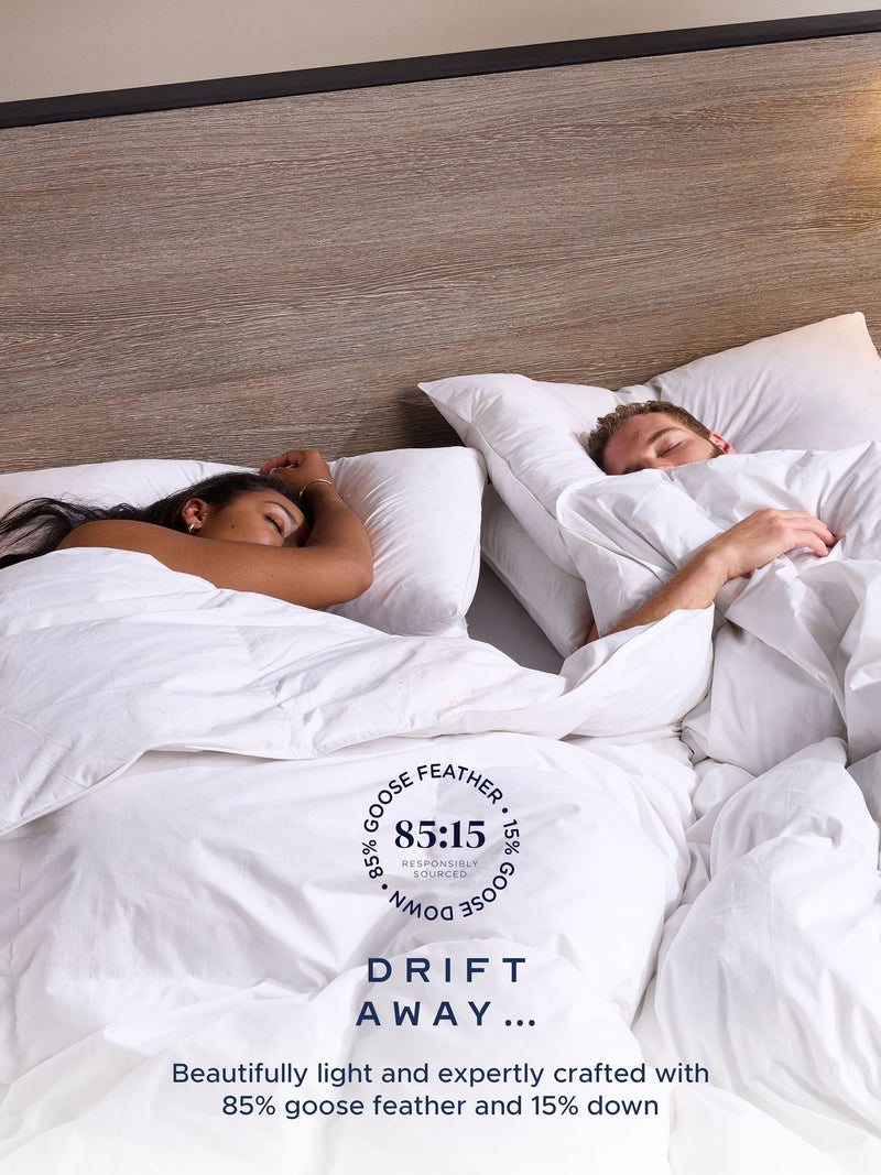 Snuggledown medium support pillow with cotton cover, imported from the UK