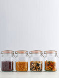 Kilner clear glass clip top spice jar set, UK version