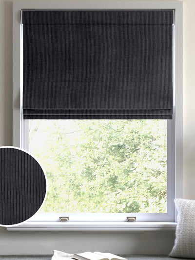 Next Graphite Grey Jangga Corduroy Effect Made to Measure Roman Blind- Buy online at McGrocer