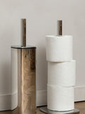 Robert Welch Silver Burford freestanding toilet roll holder, imported from the UK