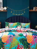 Furn Coralina reversible tropical duvet cover and pillowcase set - British product