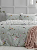 Catherine Lansfield green songbird reversible duvet cover set - British product