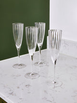 Next Jasper Conran London Set of 4 Clear Fluted Champagne Flute Glasses- Buy online at McGrocer