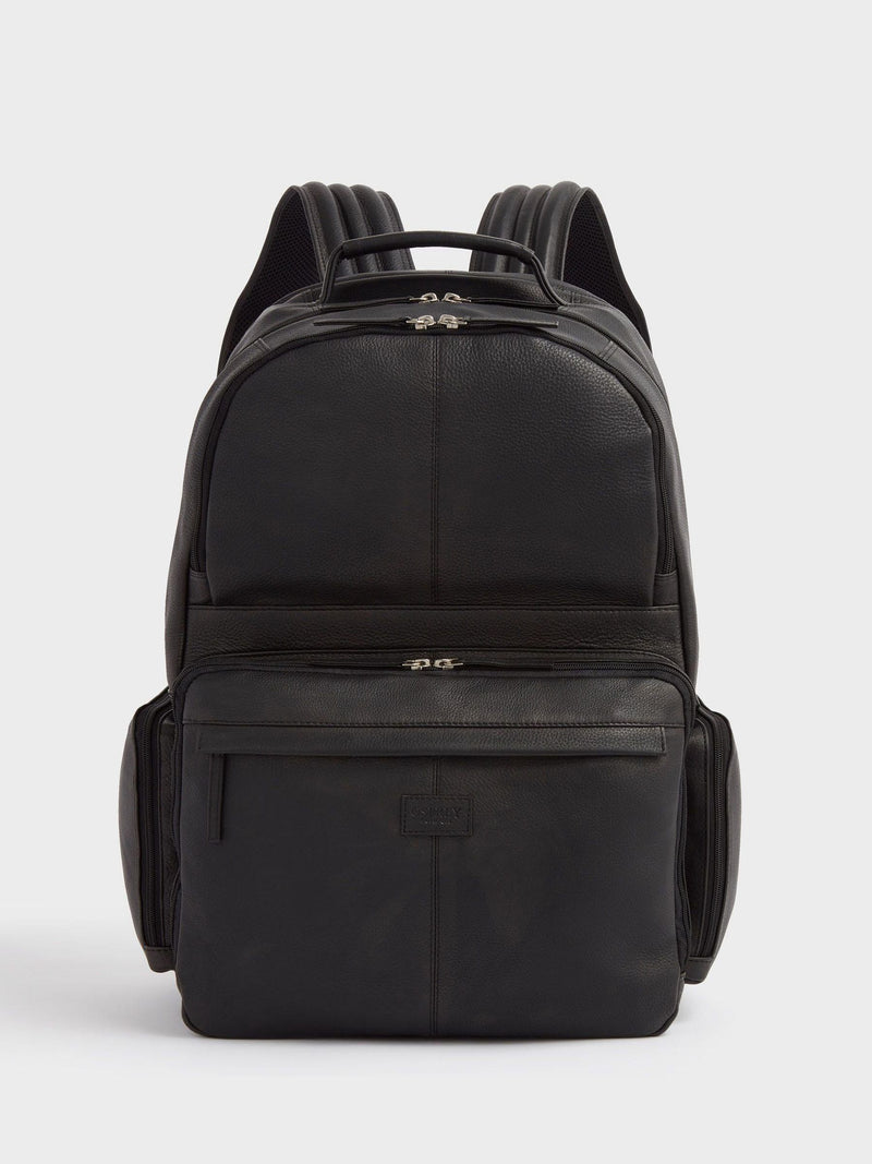 Osprey London Lockton black leather backpack, imported from the UK