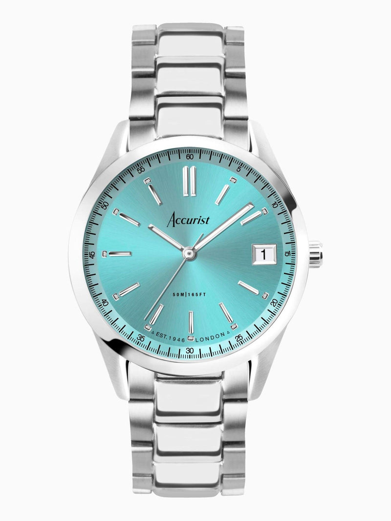 Accurist Silver everyday watch with stainless steel case and bracelet - British product