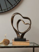 Next Libra Interiors Gold Double Heart Sculpture- Buy online at McGrocer