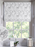 Roman blind in Carren Silver design with birds and branches, UK version