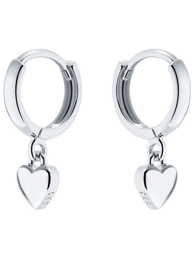 Ted Baker silver tone tiny heart huggie earrings (British brand)