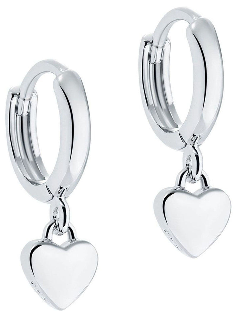 Ted Baker silver tone tiny heart huggie earrings (British brand)