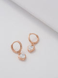 Ted Baker rose gold crystal heart huggie earrings 0.9cm (British brand)