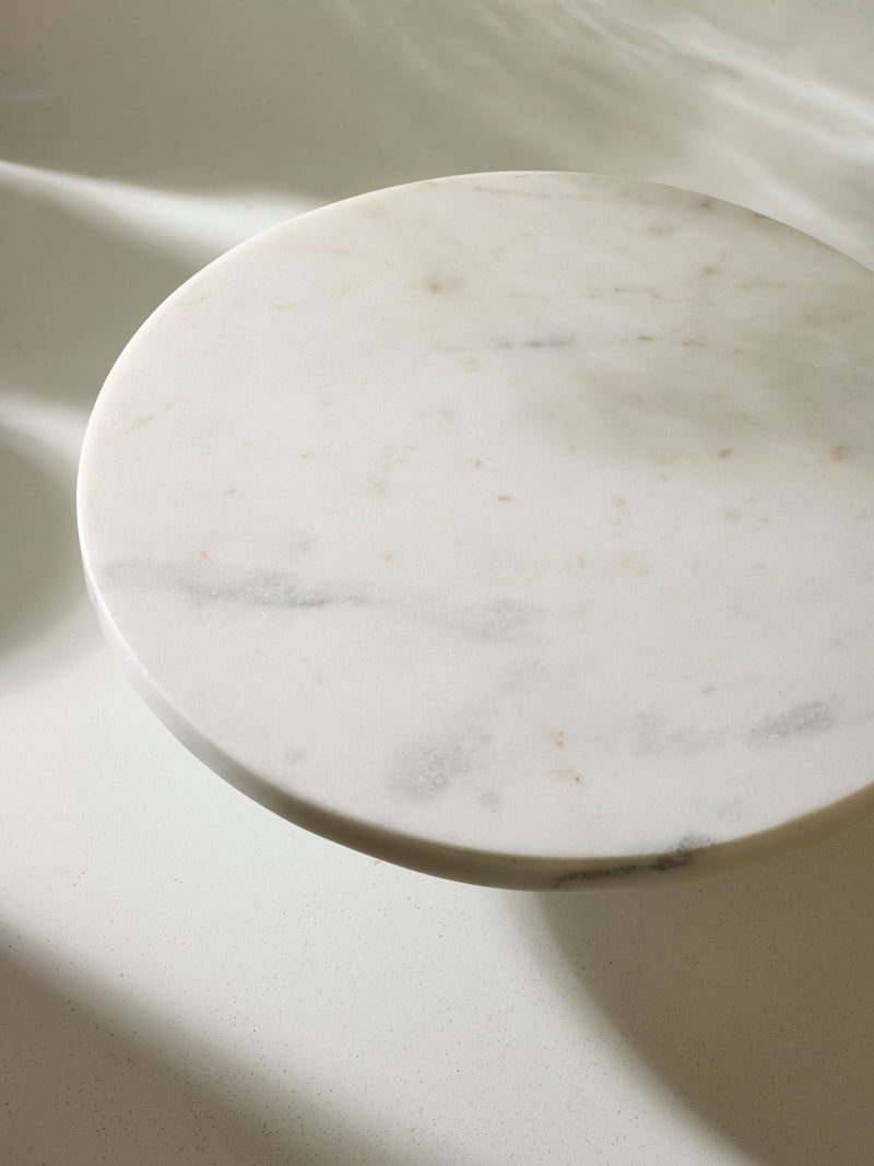 White Marble and Mango Wood Cake Stand